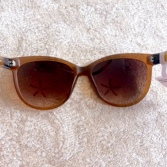 Brand New Lucky Brand Matte Brown Tortoise Round Cat Eye Sunglasses - Picture 9 of 15
